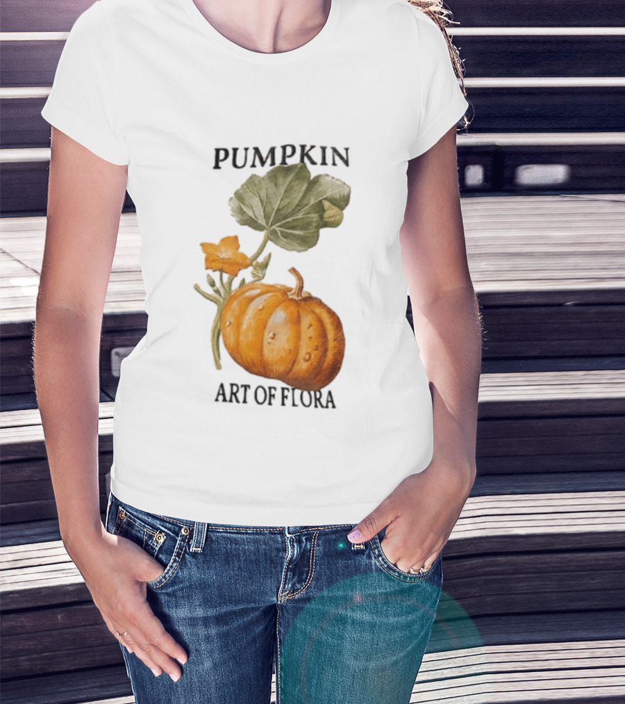 Pumpkin Art Of Flora Botanical T-Shirt