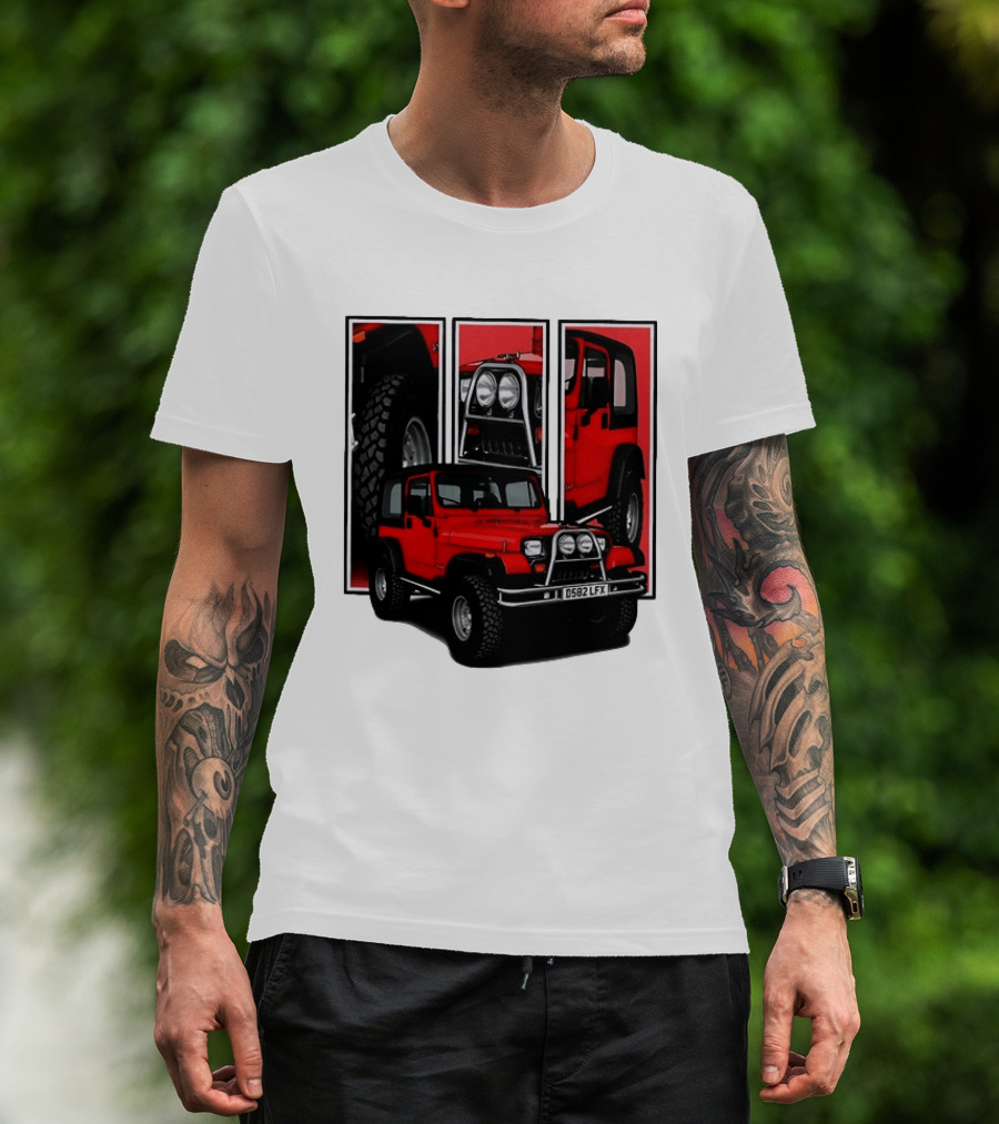 Red Jeep Wrangler 4x4 Off Road Adventure Vehicle Four Wheel Drive T-Shirt