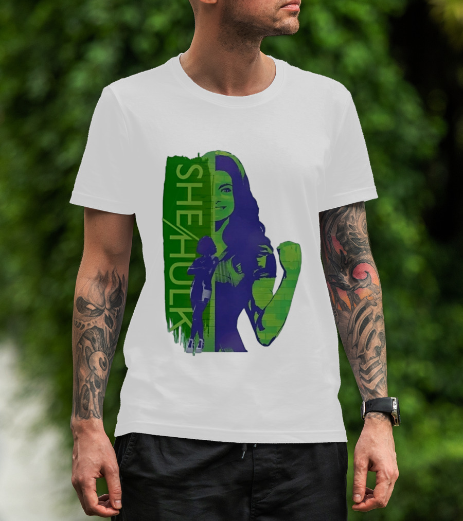 She Hulk Marvel Superhero Jennifer Walters Comic Style Heroic Pose T-Shirt
