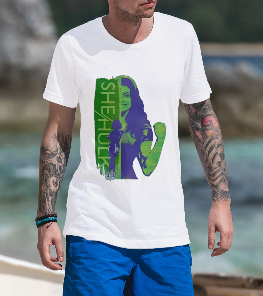 She Hulk Marvel Superhero Jennifer Walters Comic Style Heroic Pose T-Shirt