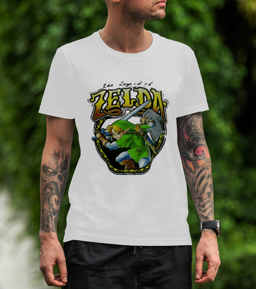 The Legend Of Zelda Link With Sword And Shield T-Shirt