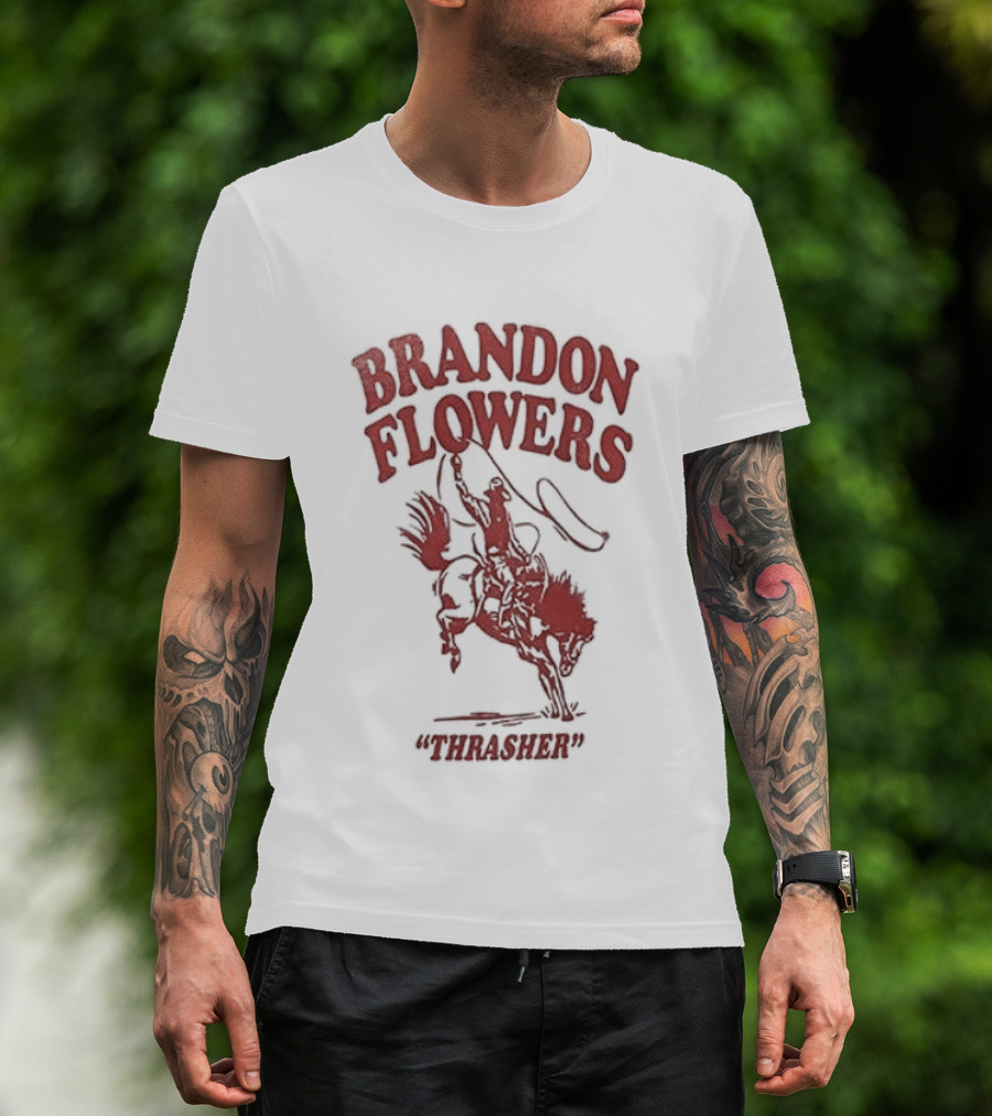 Brandon Flowers Thrasher Tour Dates Schedule Cowboy T-Shirt