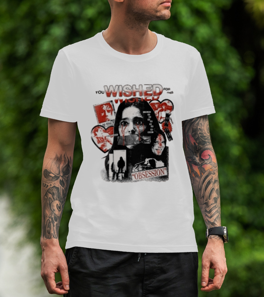 You Wished For This Obsession Nikki Halftone Gagged Woman Blood Tears Collage T-Shirt