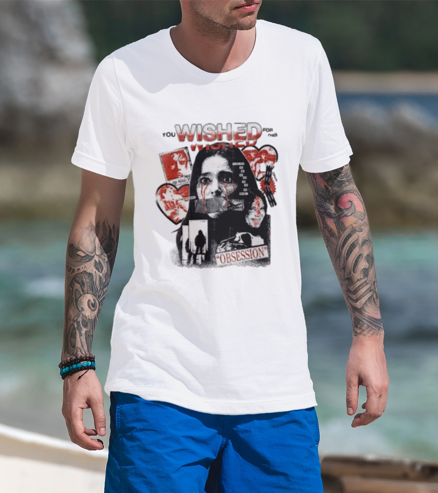 You Wished For This Obsession Nikki Halftone Gagged Woman Blood Tears Collage T-Shirt