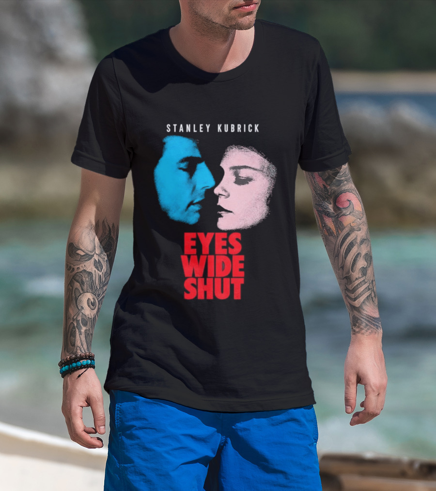 Stanley Kubrick Eyes Wide Shut Blue And Pink Faces T-Shirt