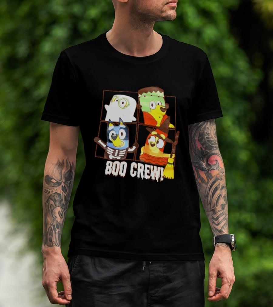 Boo Crew Bluey Halloween Ghost Frankenstein Witch Skeleton T-Shirt
