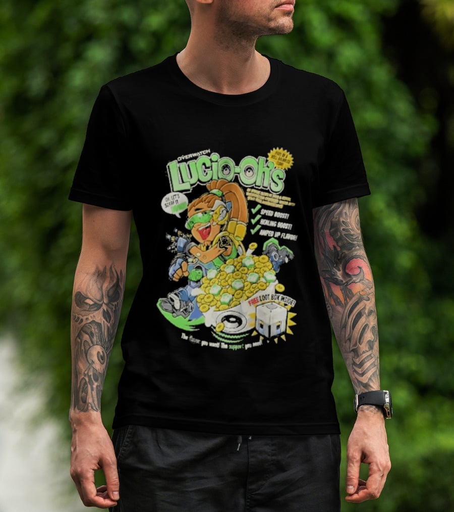 Lucio Oh's Cereal Sound Boost Sonic Waves Packed With Flavor T-Shirt