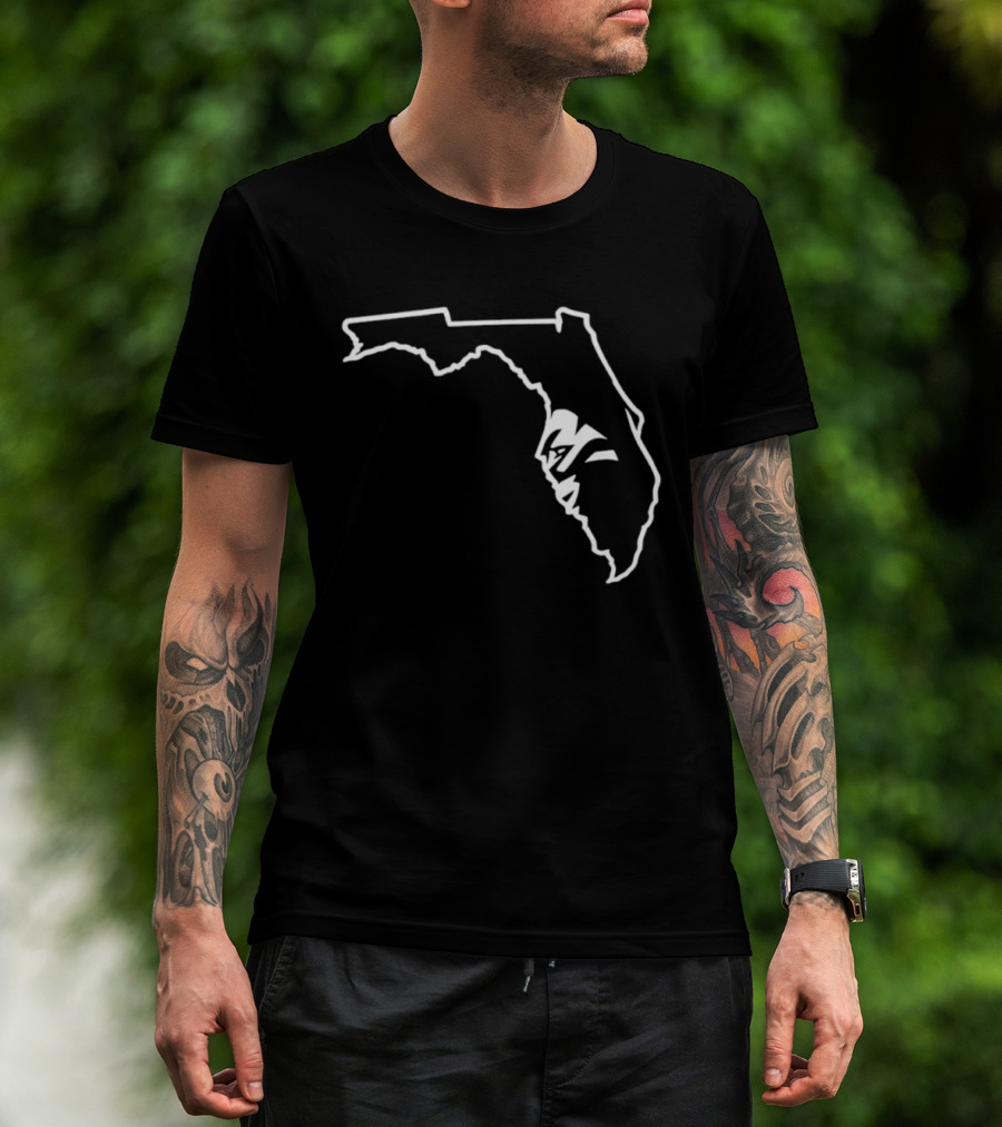 Miami Florida State Seminoles Outline Map T-Shirt