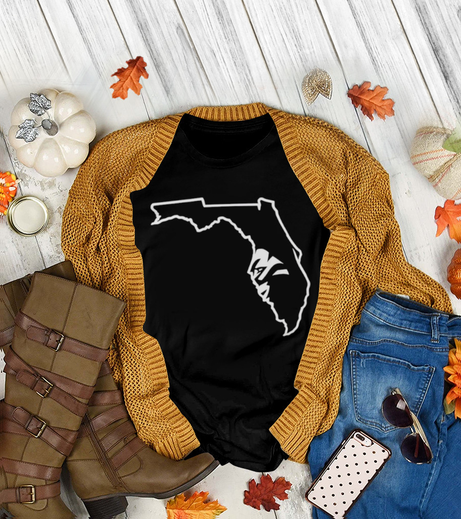 Miami Florida State Seminoles Outline Map T-Shirt