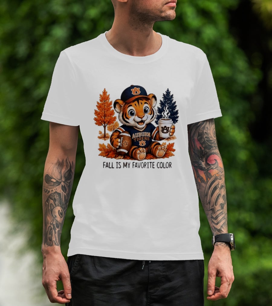 Auburn Tigers Fall Is My Favorite Color Football And Coffee Tiger T-Shirt