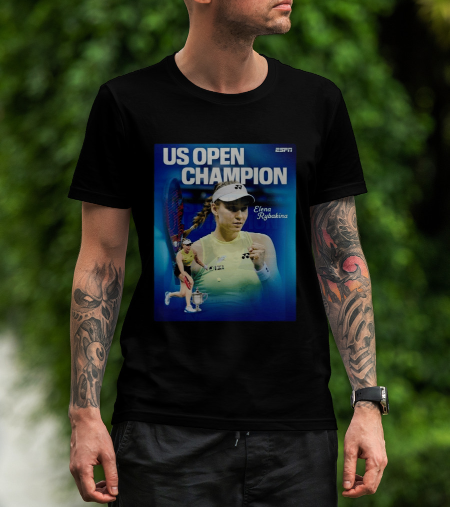 US Open Champion Elena Rybakina Win Featured By ESPN T-Shirt