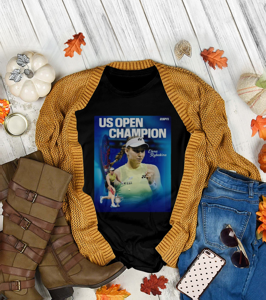 US Open Champion Elena Rybakina Win Featured By ESPN T-Shirt