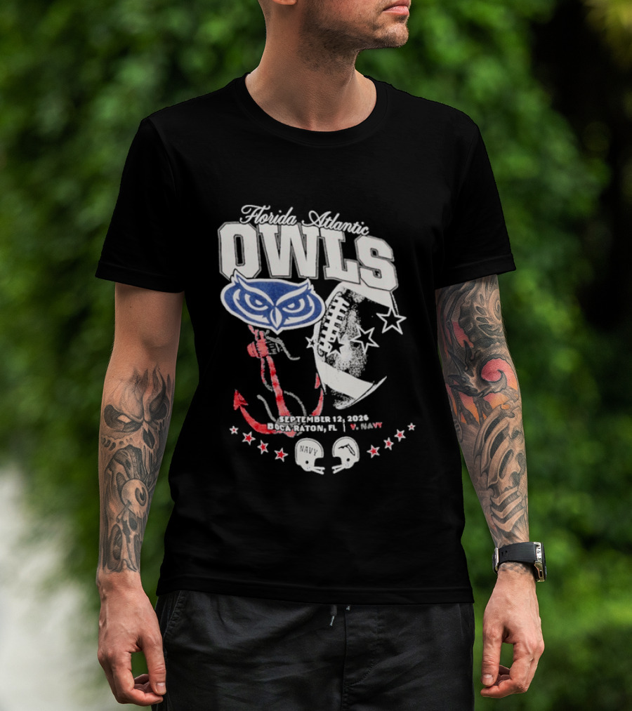 Florida Atlantic Owls September 12 2026 Boca Raton FL Vs Navy T-Shirt
