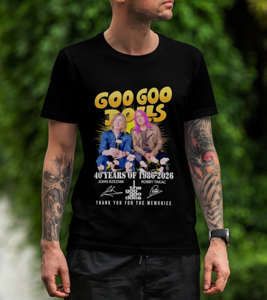 Goo Goo Dolls 40 Years 1986 2026 John Rzeznik Robby Takac Thank You For The Memories T-Shirt
