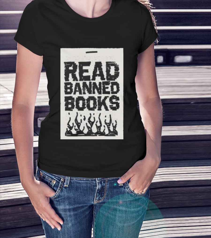 Read Banned Books Advocacy With Rising Flames T-Shirt