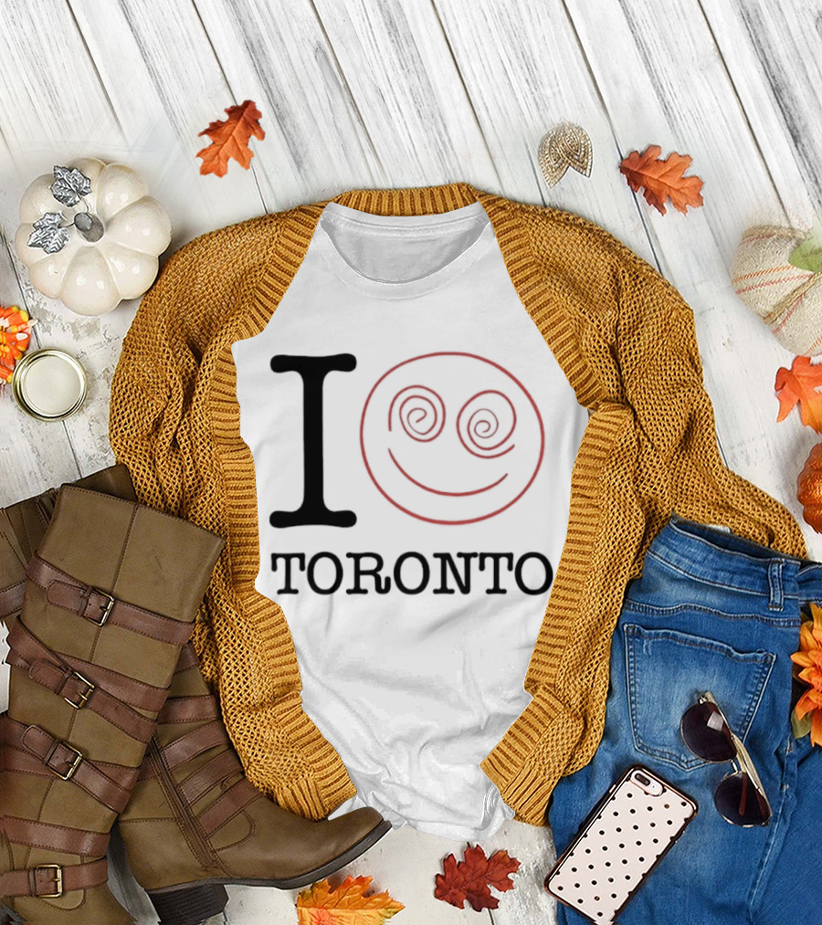 I Love Toronto Smiley Face Red Swirl Eyes Emoji T-Shirt