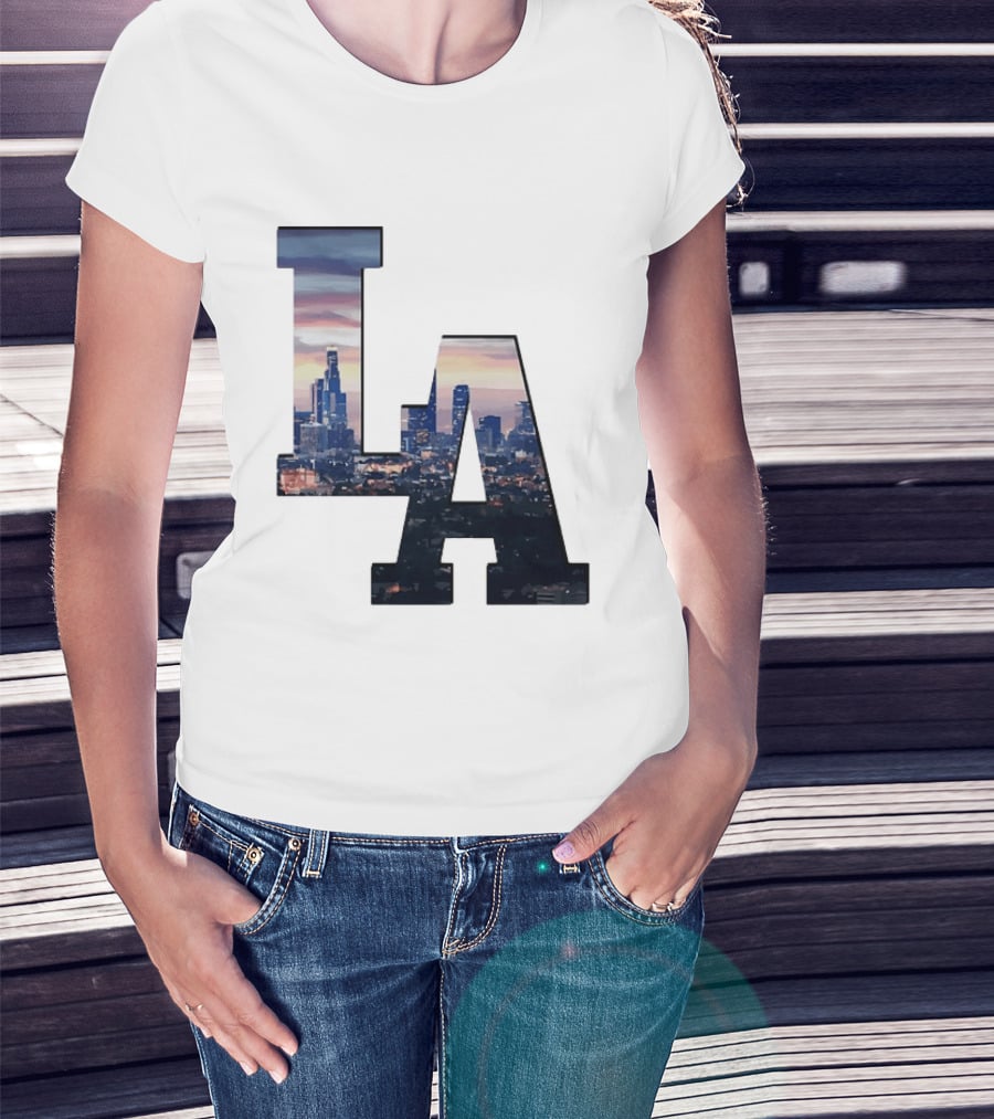 Los Angeles City Skyline LA California Sunset View T-Shirt