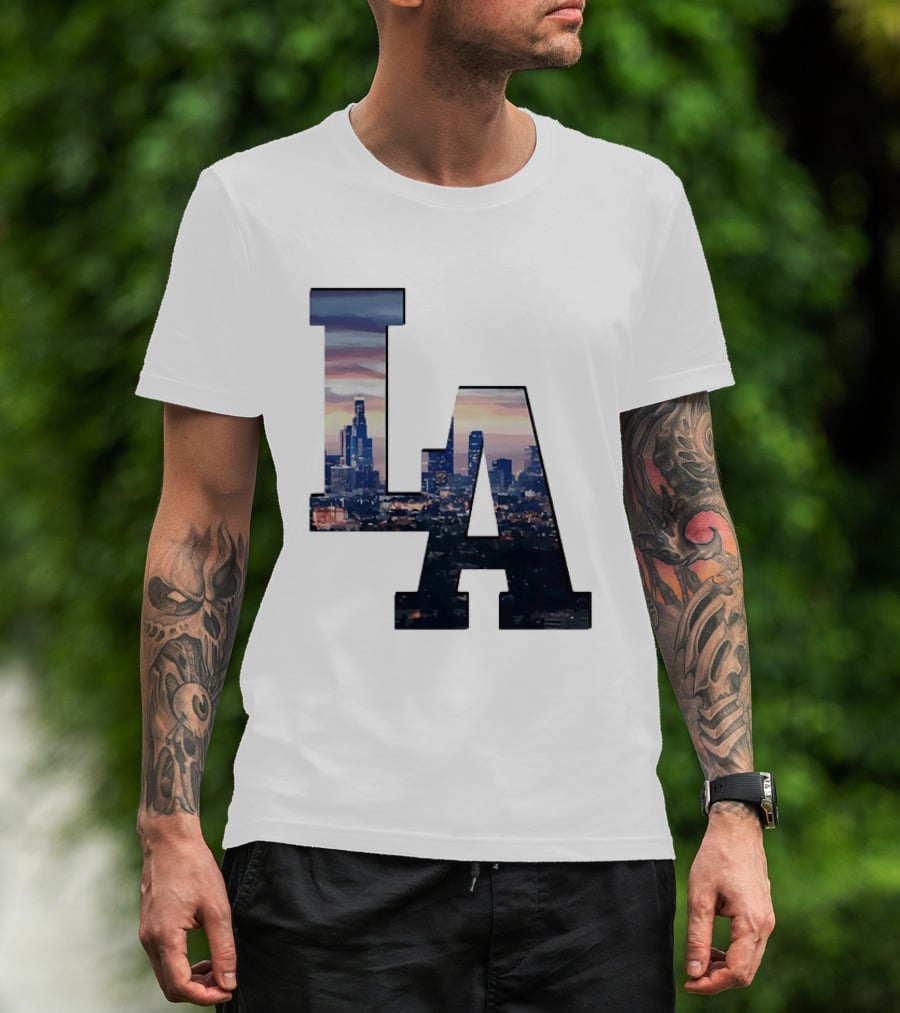 Los Angeles City Skyline LA California Sunset View T-Shirt