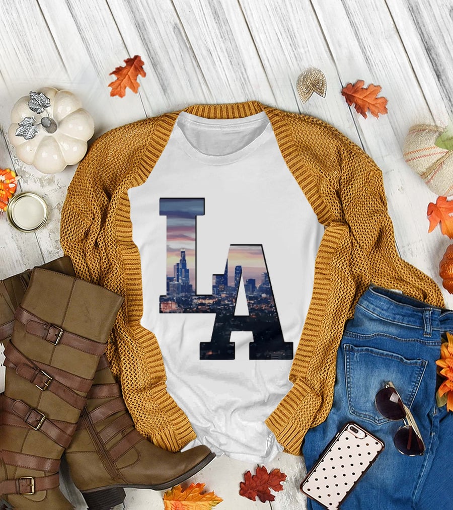 Los Angeles City Skyline LA California Sunset View T-Shirt