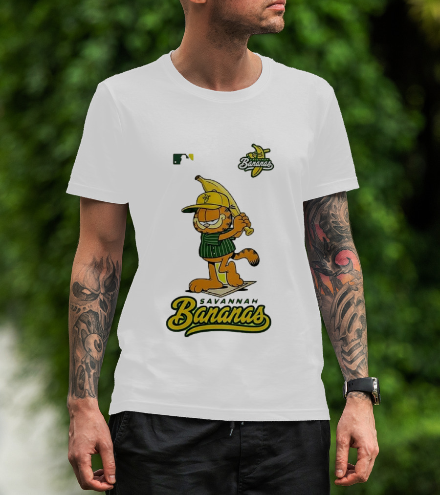 Savannah Bananas Cartoon Orange Cat Baseball MLB T-Shirt