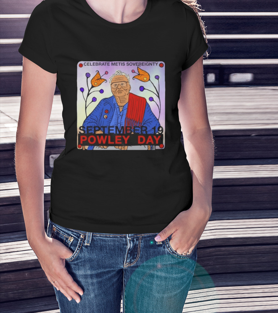 Celebrate Metis Sovereignty September 19 Powley Day With Elder Illustration And Floral Accents T-Shirt