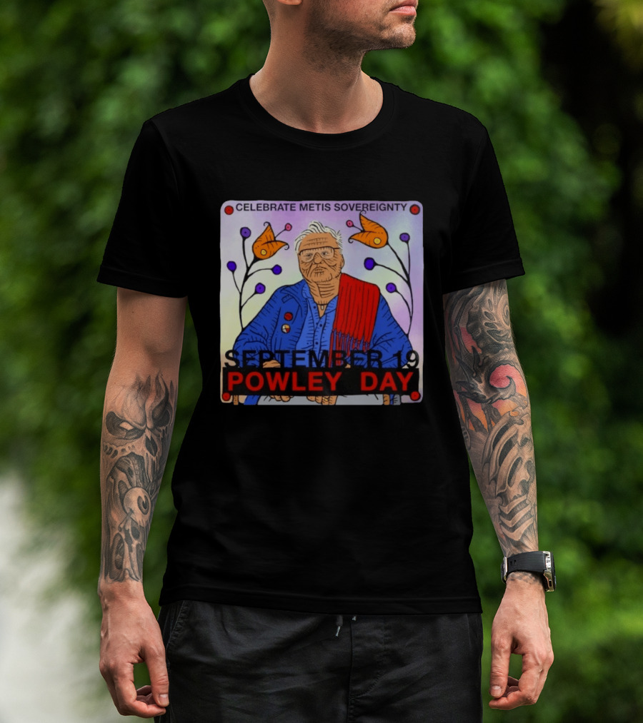 Celebrate Metis Sovereignty September 19 Powley Day With Elder Illustration And Floral Accents T-Shirt