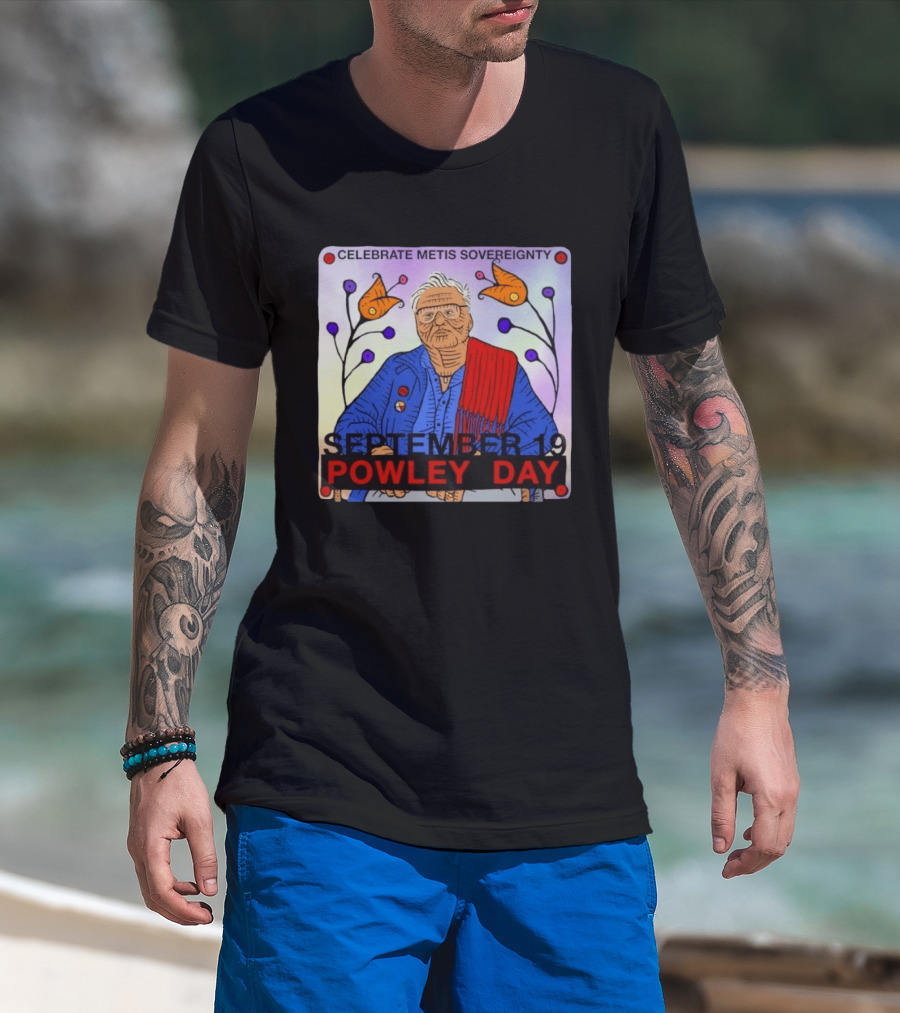 Celebrate Metis Sovereignty September 19 Powley Day With Elder Illustration And Floral Accents T-Shirt