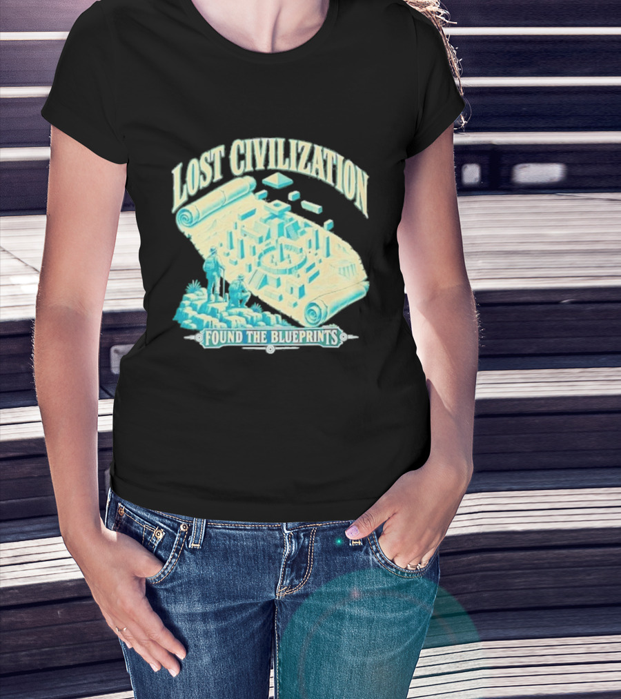 Lost Civilization Ancient Exploration Found Blueprints T-Shirt