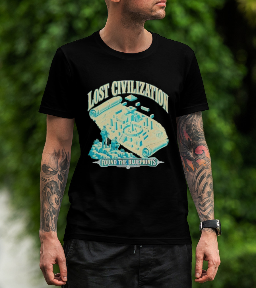 Lost Civilization Ancient Exploration Found Blueprints T-Shirt