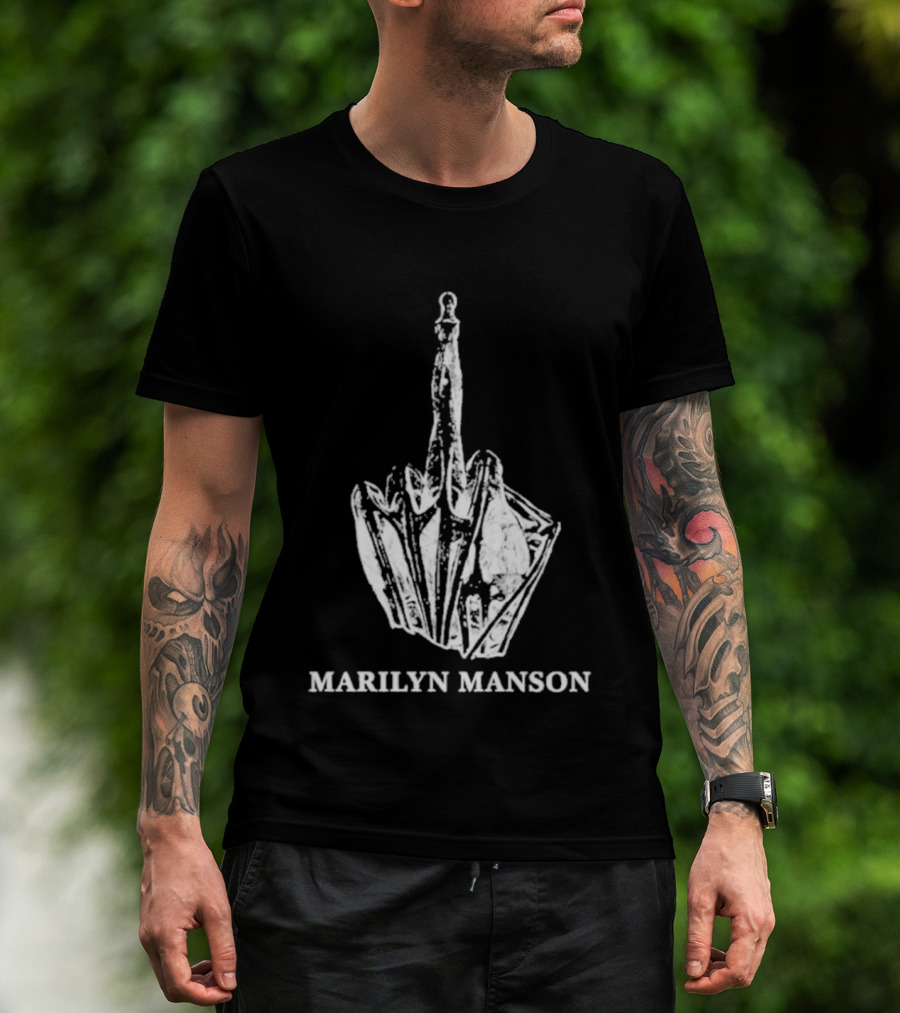 Marilyn Manson Middle Fingers Freaks On Tour 2026 With Rob Zombie T-Shirt