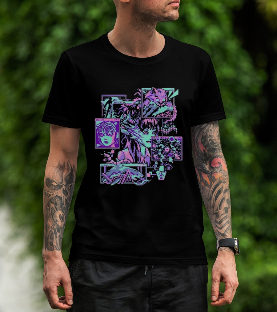 Scarred Crawler Glitch Aesthetic Portraits And Digital Art Panels T-Shirt