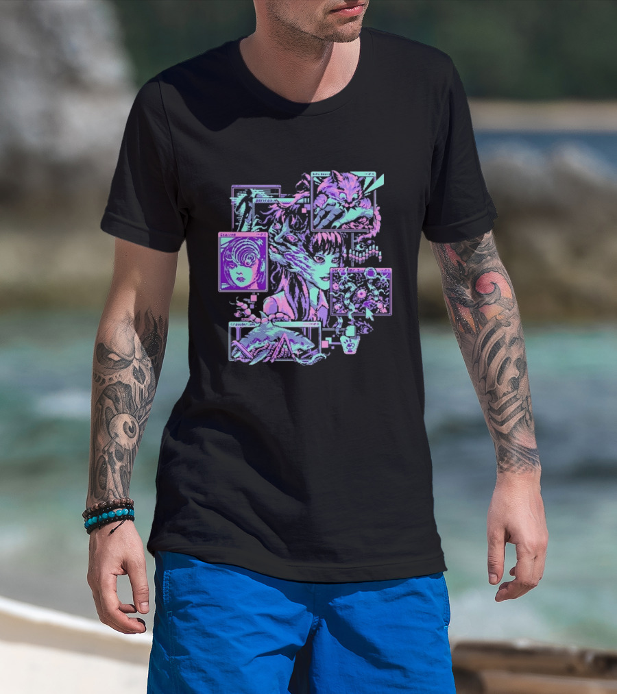 Scarred Crawler Glitch Aesthetic Portraits And Digital Art Panels T-Shirt