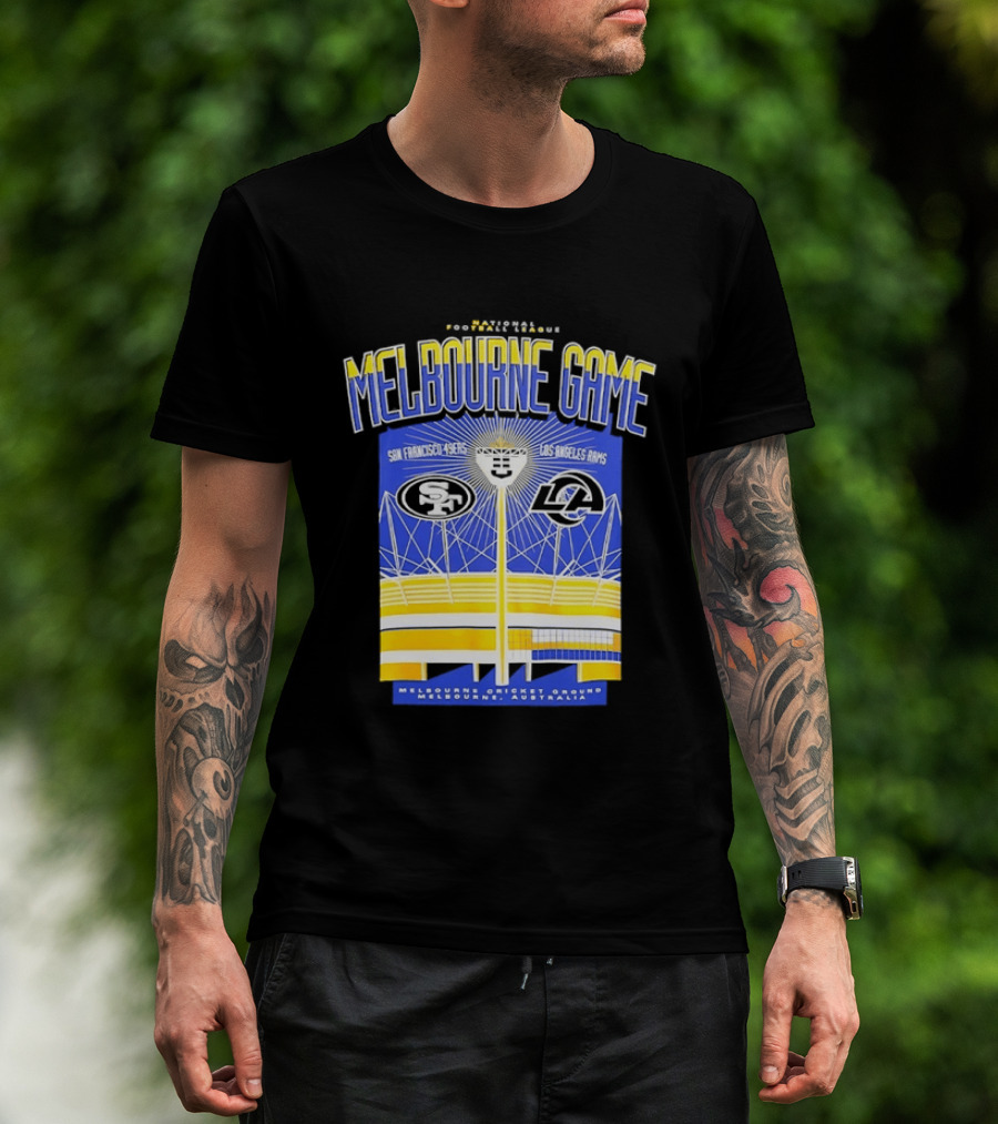 Melbourne Game San Francisco 49ers Vs Los Angeles Rams Melbourne Cricket Ground Australia T-Shirt