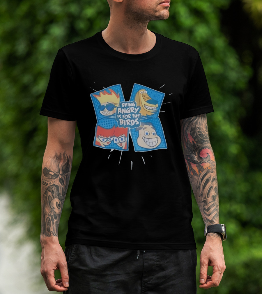 Johnny Test Cartoon Characters Being Angry Is For The Birds T-Shirt