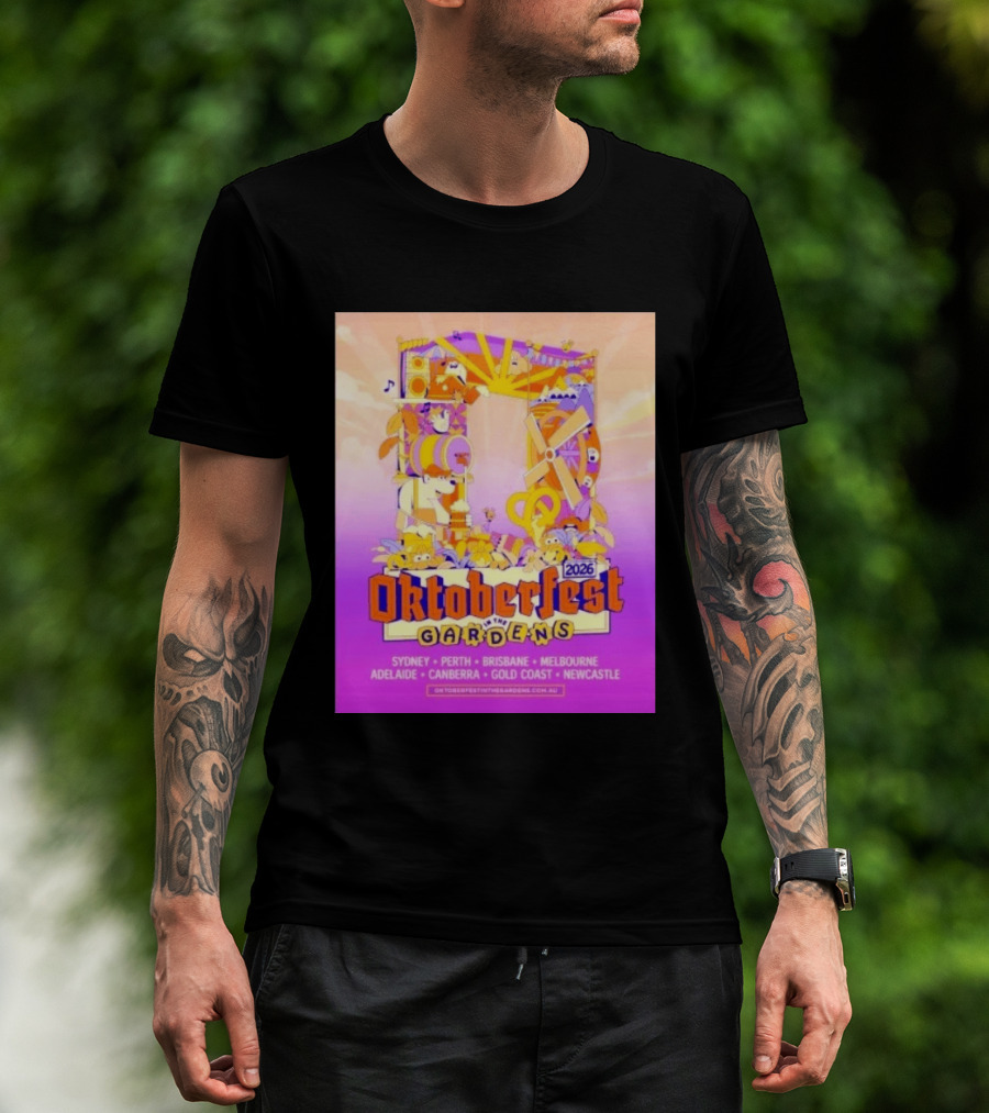 Oktoberfest In The Gardens 2026 Australian Tour Sydney Perth Brisbane Melbourne Adelaide Canberra Gold Coast Newcastle T-Shirt
