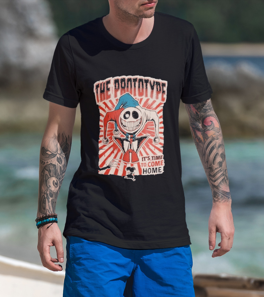 The Prototype It's Time To Come Home Jester Skull Red Blue Suit T-Shirt