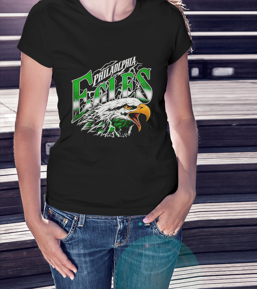 Philadelphia Eagles Lightning Eagle Green T-Shirt