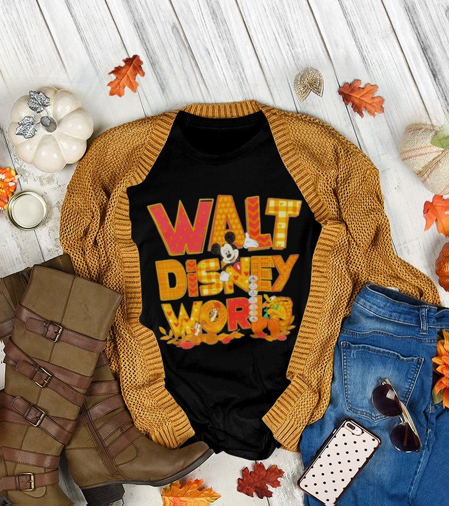 Walt Disney World Mickey Mouse Pluto Disney Characters Fall T-Shirt