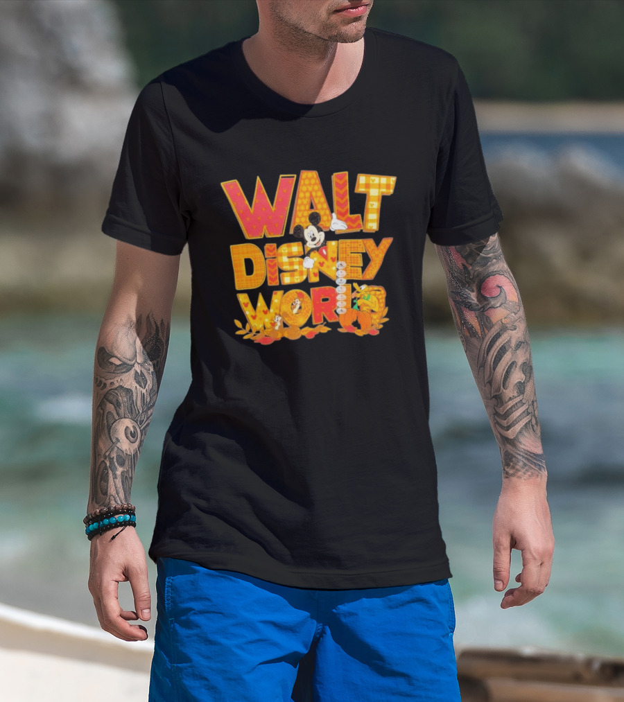 Walt Disney World Mickey Mouse Pluto Disney Characters Fall T-Shirt