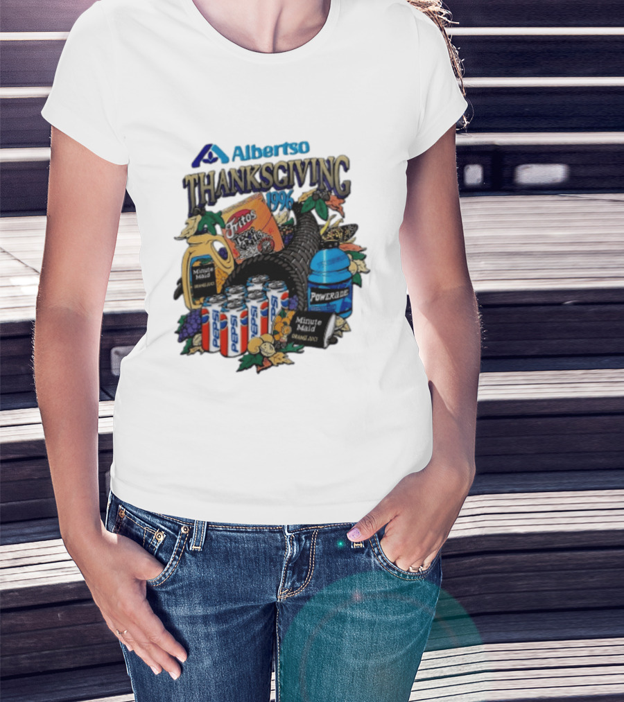 Albertsons Thanksgiving 1996 Fritos Pepsi Powerade Minute Maid Collage T-Shirt