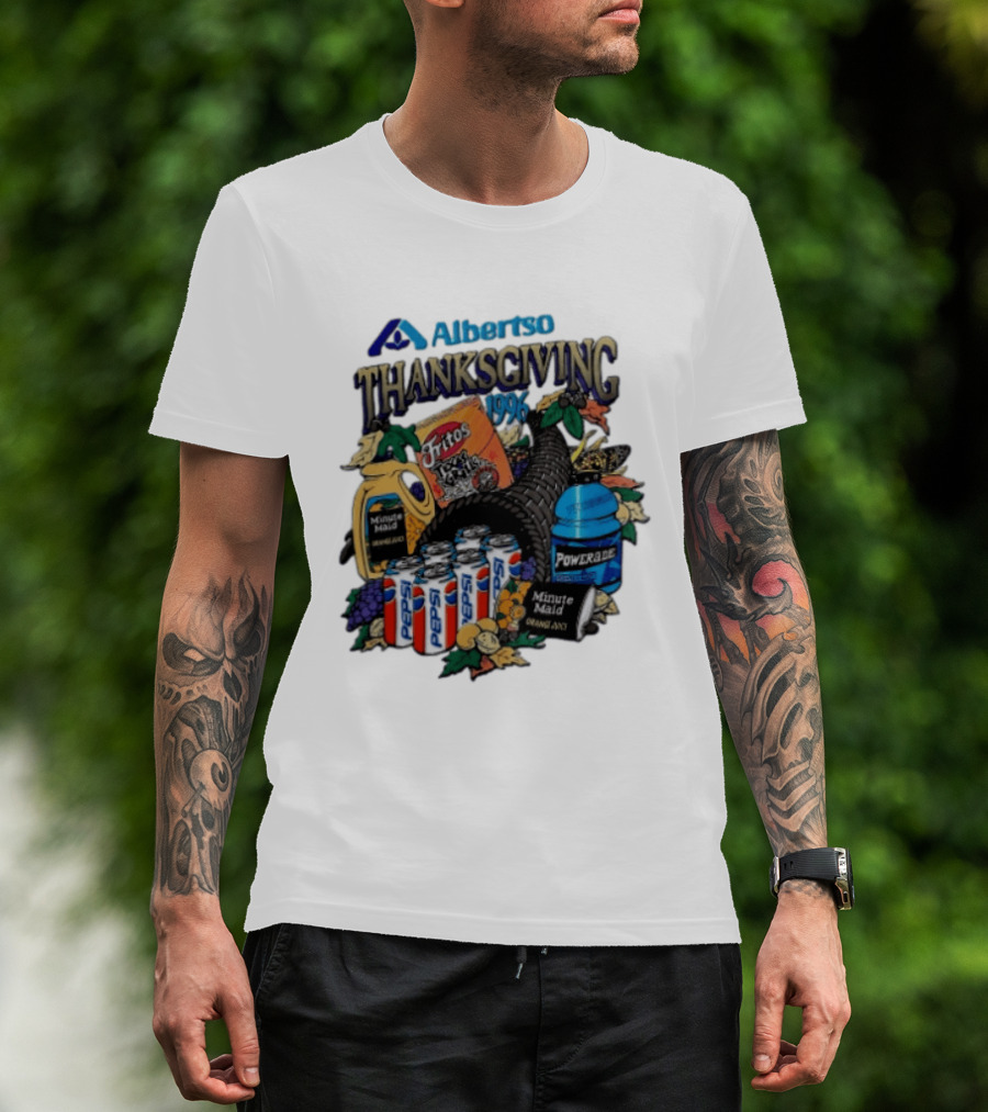 Albertsons Thanksgiving 1996 Fritos Pepsi Powerade Minute Maid Collage T-Shirt
