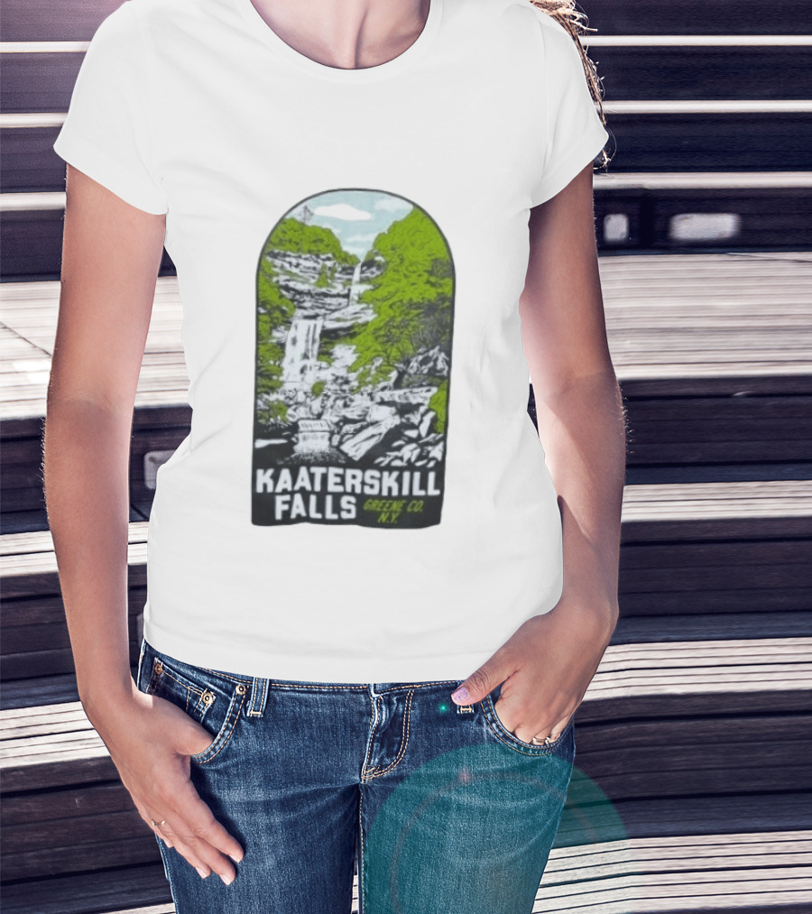 Kaaterskill Falls Greene Co NY Scenic Nature Waterfall Landscape T-Shirt