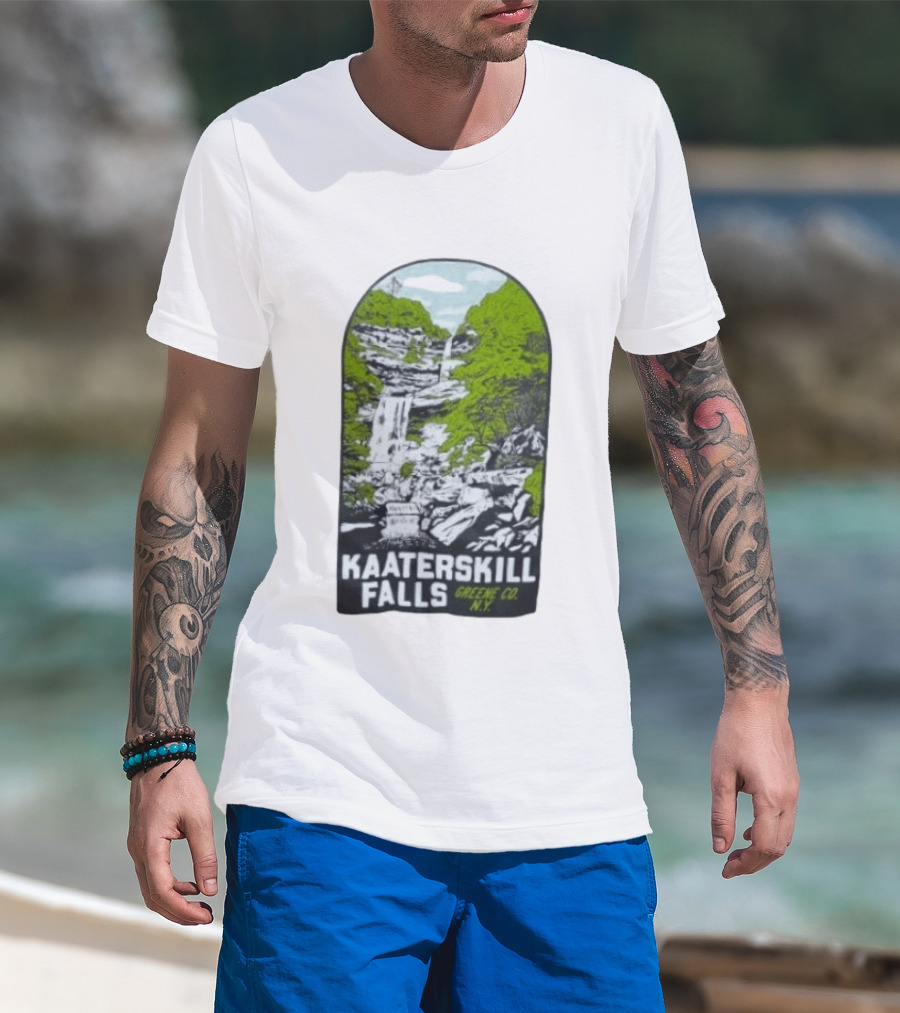 Kaaterskill Falls Greene Co NY Scenic Nature Waterfall Landscape T-Shirt