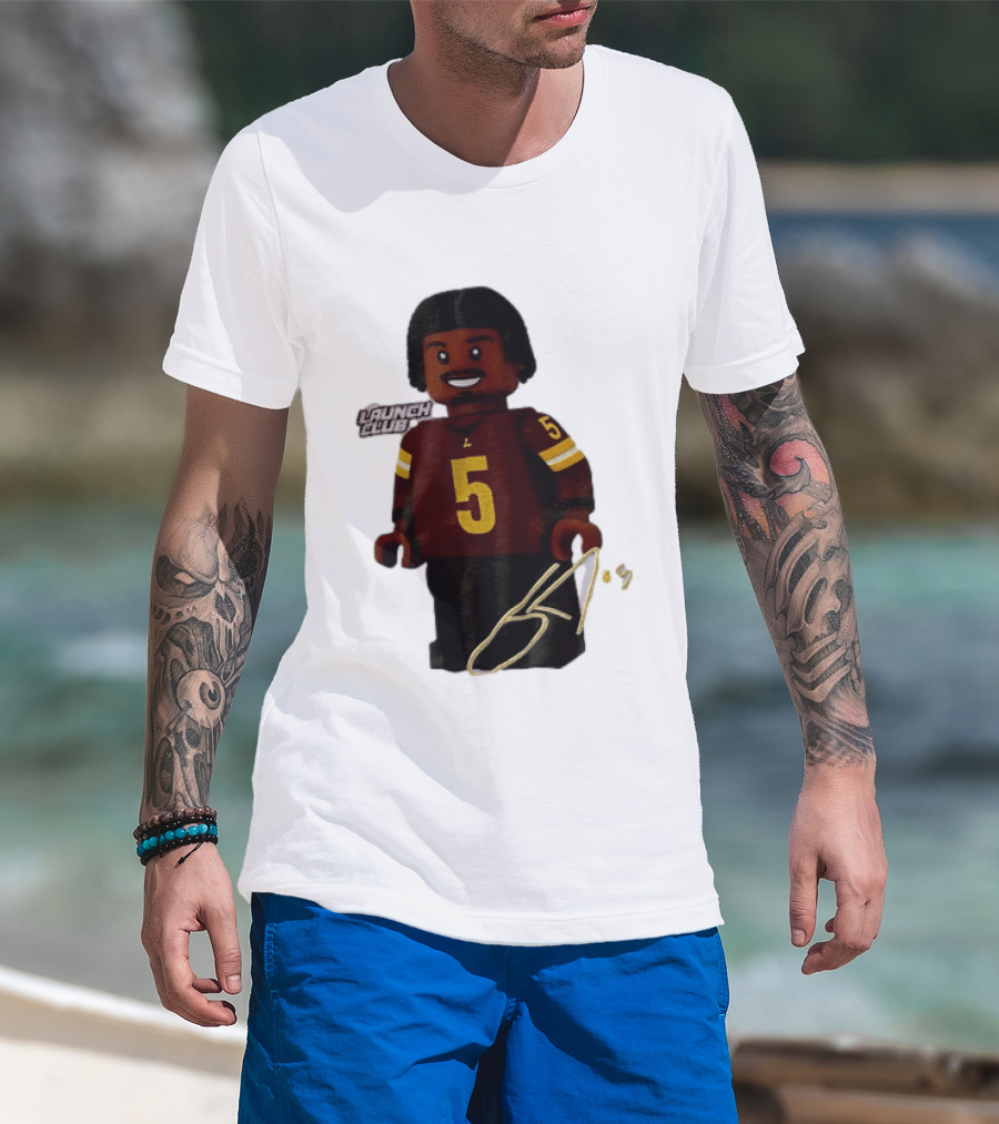 Washington Commanders Quarterback Jayden Daniels Launch Club Number 5 T-Shirt