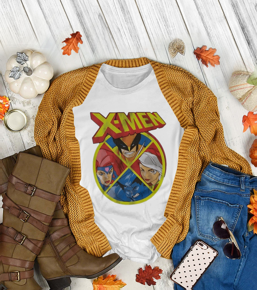 X Men Wolverine Jean Grey Rogue Beast Classic Comic Characters T-Shirt