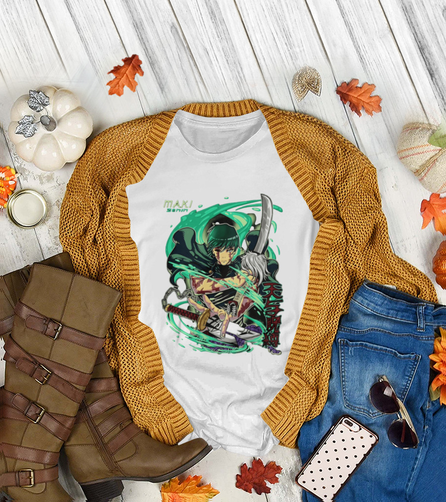 Maki Zenin Jujutsu Kaisen Anime Manga JJK Sword T-Shirt