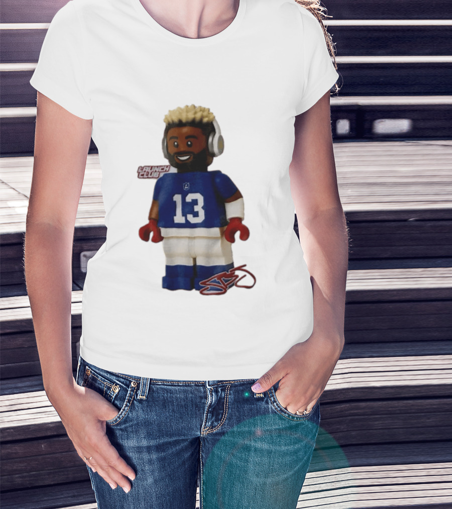 New York Giants Odell Beckham Jr. 13 Lego Figure Launch Club T-Shirt
