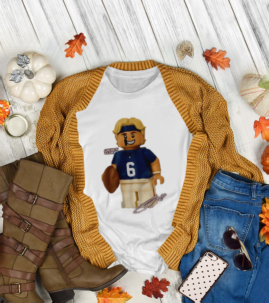 New York Giants Quarterback Jaxson Dart Lego Launch Club 6 Football Cartoon T-Shirt
