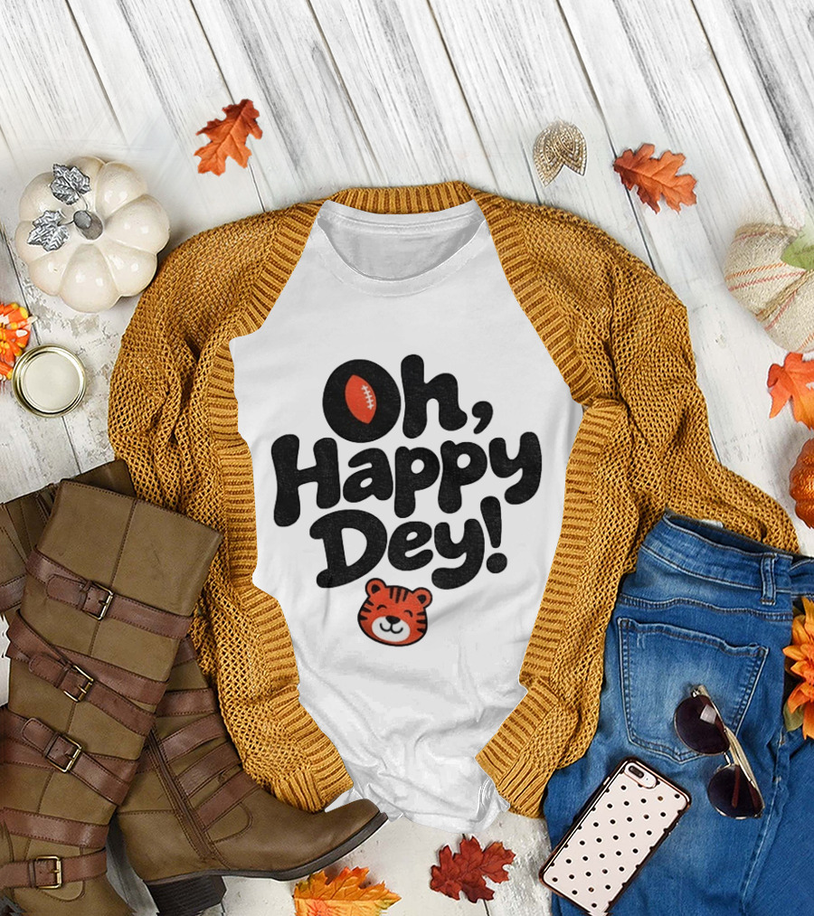 Oh Happy Dey Cincinnati Bengals Football Tiger T-Shirt