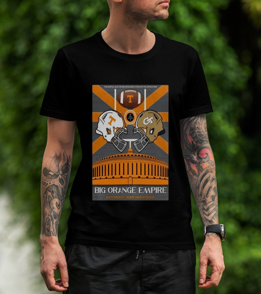 Tennessee Vs Georgia Tech Big Orange Empire September 12 2026 Bobby Dodd Stadium Football Duel T-Shirt